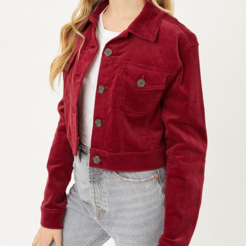 Burgundy corduroy jacket best sale womens