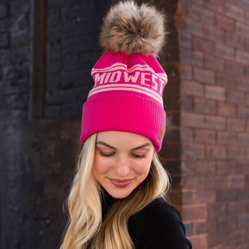 ** MIDWEST BEANIE - HOT PINK **