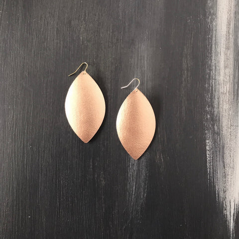 Reagan Rose Gold Leather Earrings